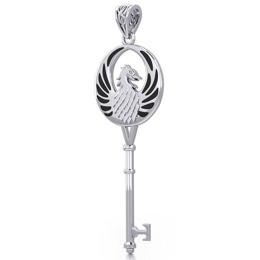Phoenix Spiritual Enchantment Key Silver Pendant TPD5685