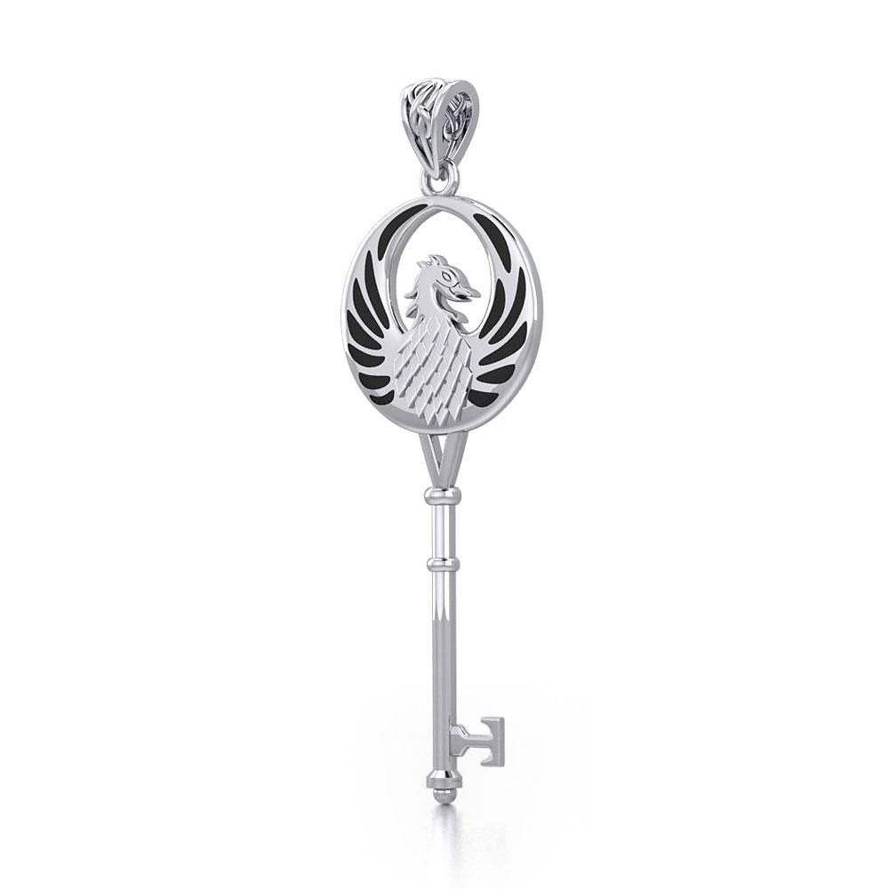 Phoenix Spiritual Enchantment Key Silver Pendant TPD5685