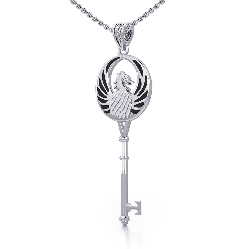 Phoenix Spiritual Enchantment Key Silver Pendant TPD5685
