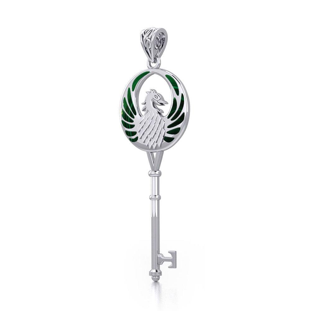 Phoenix Spiritual Enchantment Key Silver Pendant TPD5685