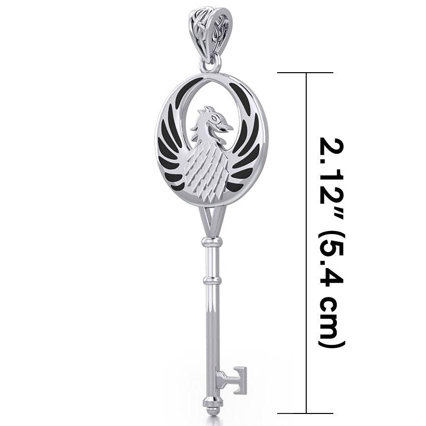 Phoenix Spiritual Enchantment Key Silver Pendant TPD5685