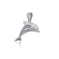 Celtic Jumping Dolphin Silver Pendant TPD5702
