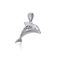 Celtic Jumping Dolphin Silver Pendant TPD5702 | Pendant | Wiccan Center