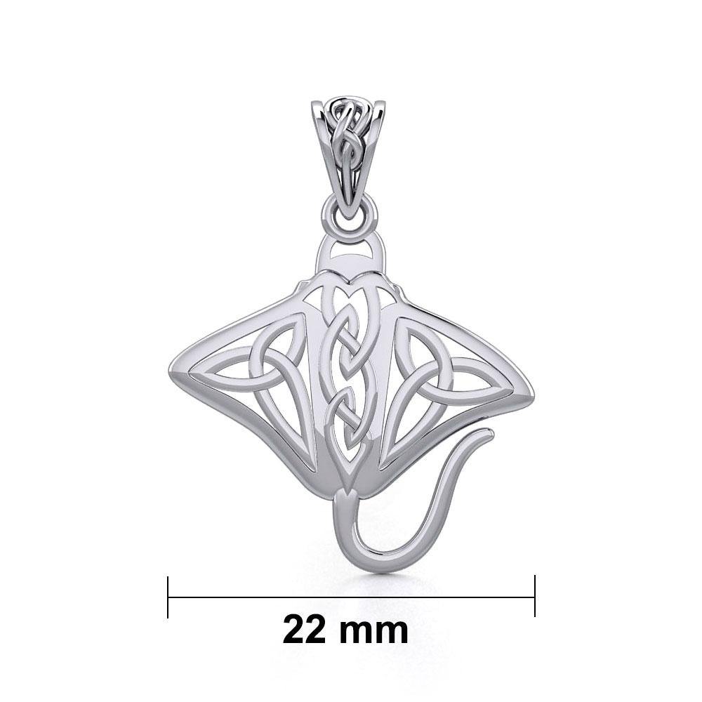 Grant the positive energy Celtic Manta Ray Sterling Silver Pendant TPD5703