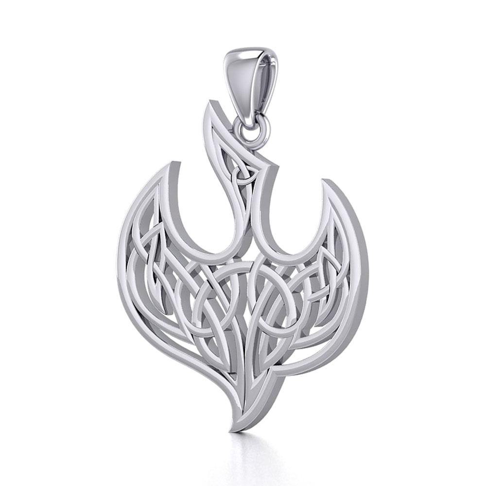 Celtic Knotwork Bird Sterling Silver Pendant TPD5716