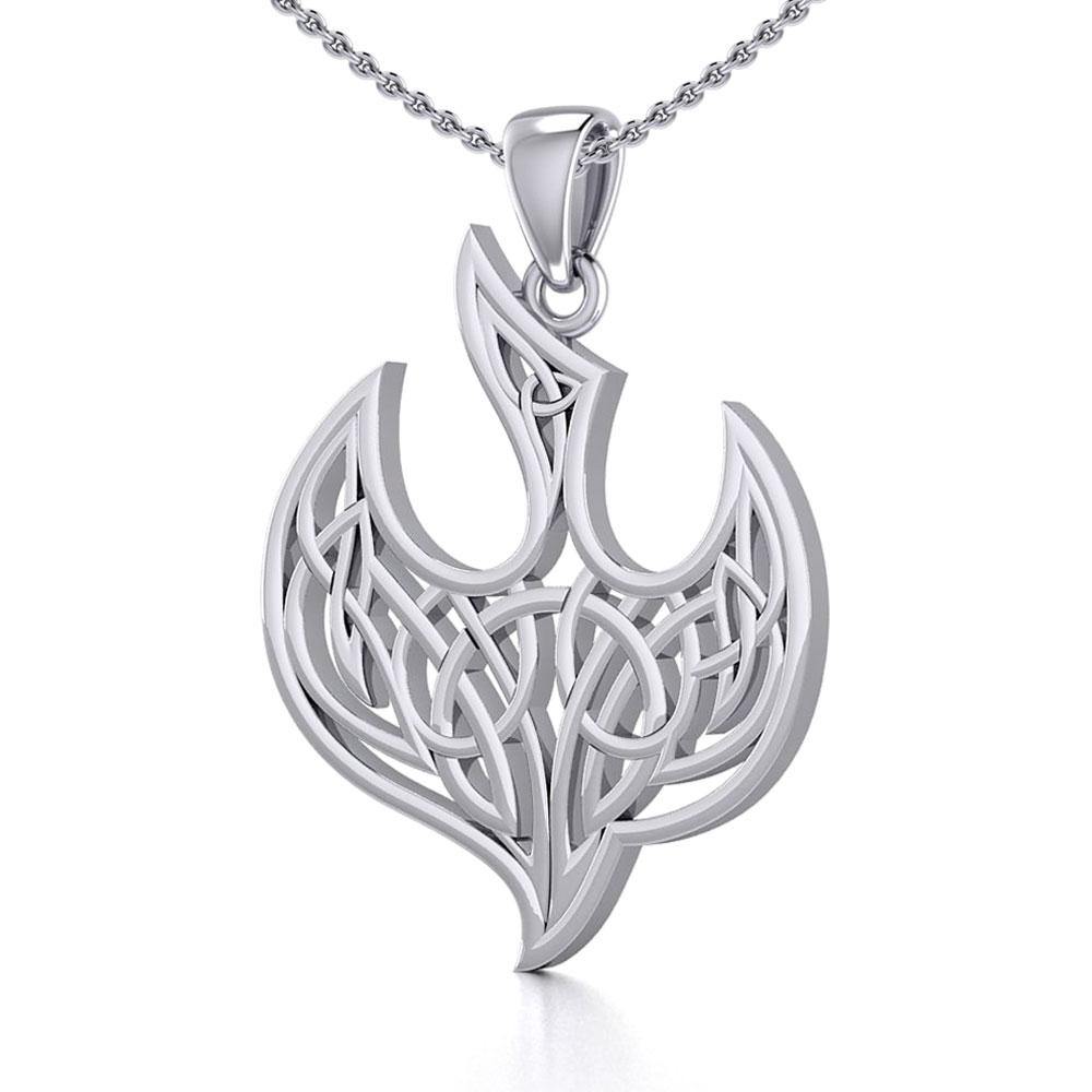Celtic Knotwork Bird Sterling Silver Pendant TPD5716