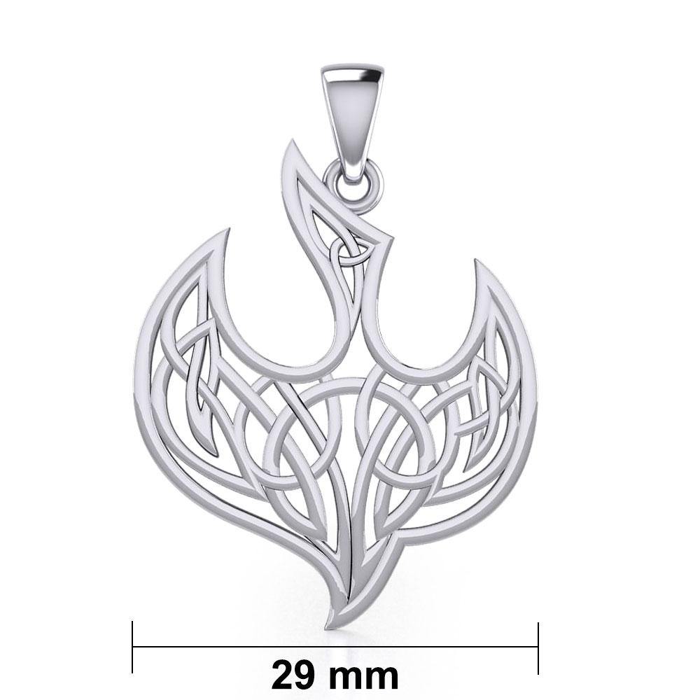 Celtic Knotwork Bird Sterling Silver Pendant TPD5716