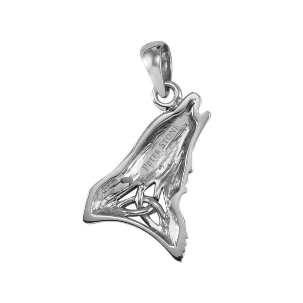 Celtic Howling Wolf Silver Pendant TPD5717