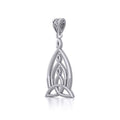 Celtic Father-Mother-Child "Family A Born For Eternity "Triquetra or Trinity Knot Sterling Silver Pendant TPD5781
