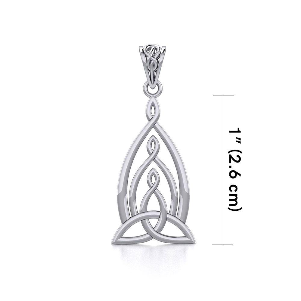 Celtic Father-Mother-Child "Family A Born For Eternity "Triquetra or Trinity Knot Sterling Silver Pendant TPD5781