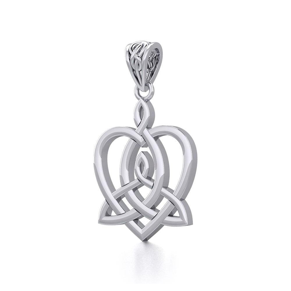 Celtic Motherhood Triquetra or Trinity Heart Sterling Silver Pendant TPD5782