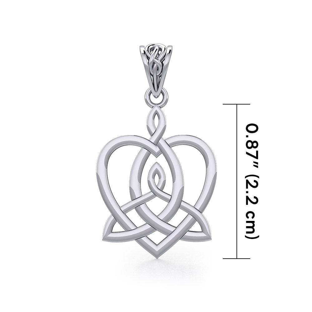 Celtic Motherhood Triquetra or Trinity Heart Sterling Silver Pendant TPD5782
