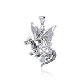 Dragon with Triquetra Silver Pendant TPD5821