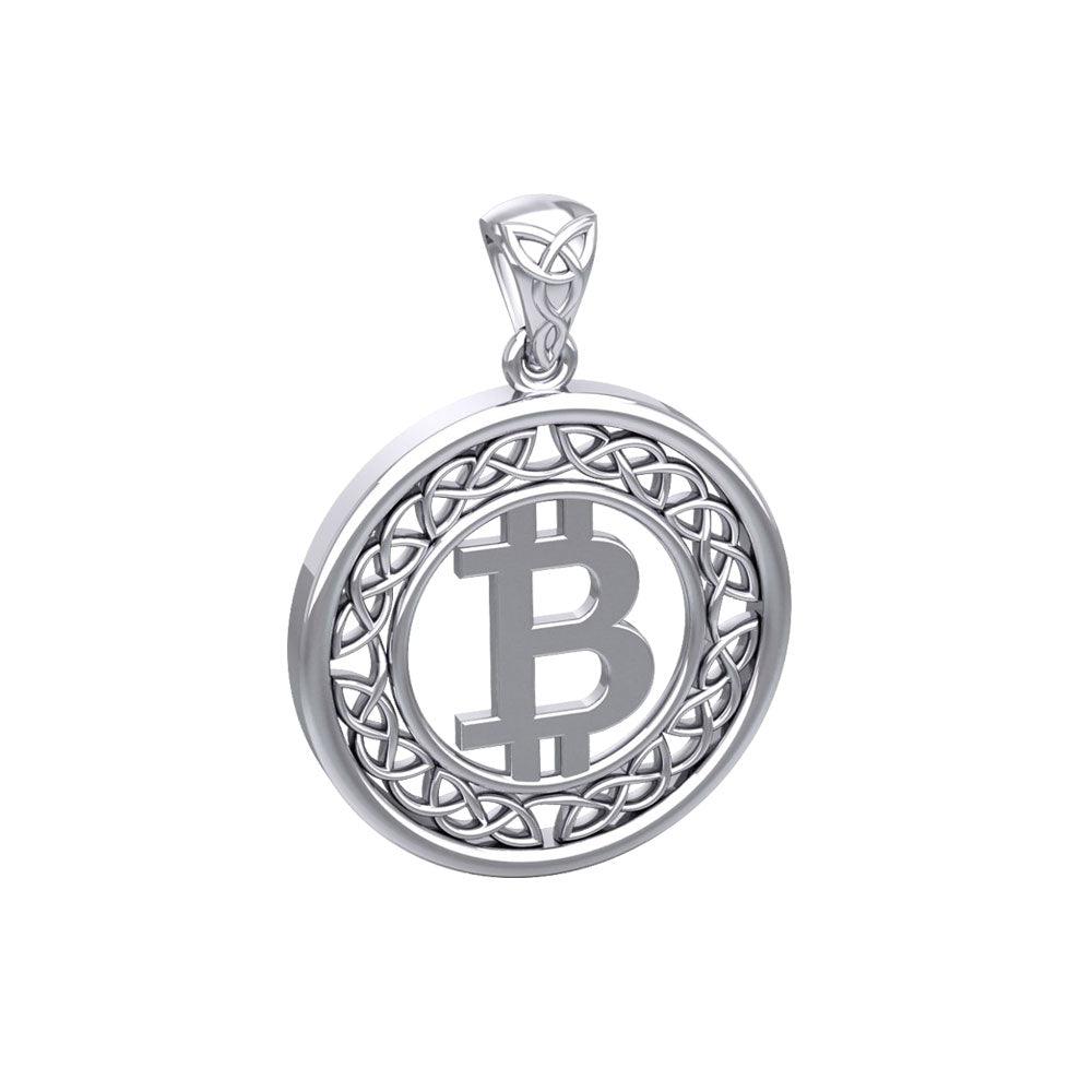 Celtic Bitcoin Sterling Silver Small Pendant TPD5864
