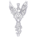 Phoenix Claddagh Cross Filigree Flower Sterling Silver Pendant TPD5872