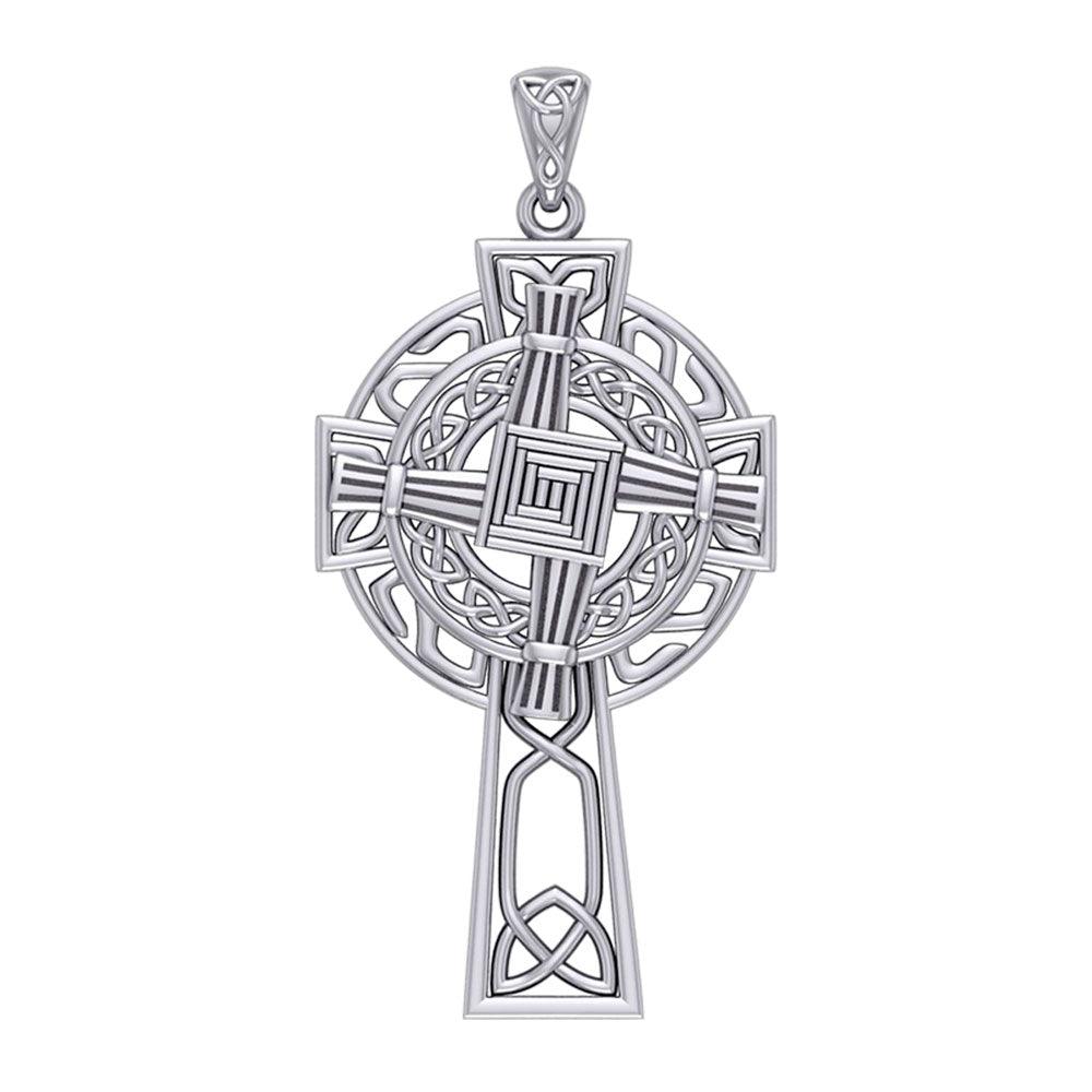 Saint Brigids Celtic Cross Silver Pendant TPD5881
