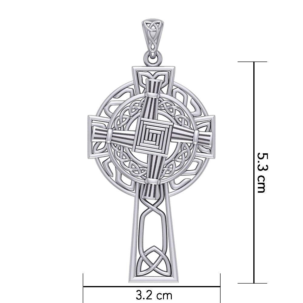Saint Brigids Celtic Cross Silver Pendant TPD5881