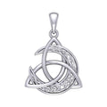 Trinity Knot with Celtic Crescent Moon Sterling Silver Pendant TPD5884