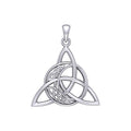 Triquetra and Celtic Crescent Moon Sterling Silver Pendant TPD5887