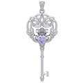 Irish Celtic Claddagh Spiritual Key Silver Pendant TPD5904