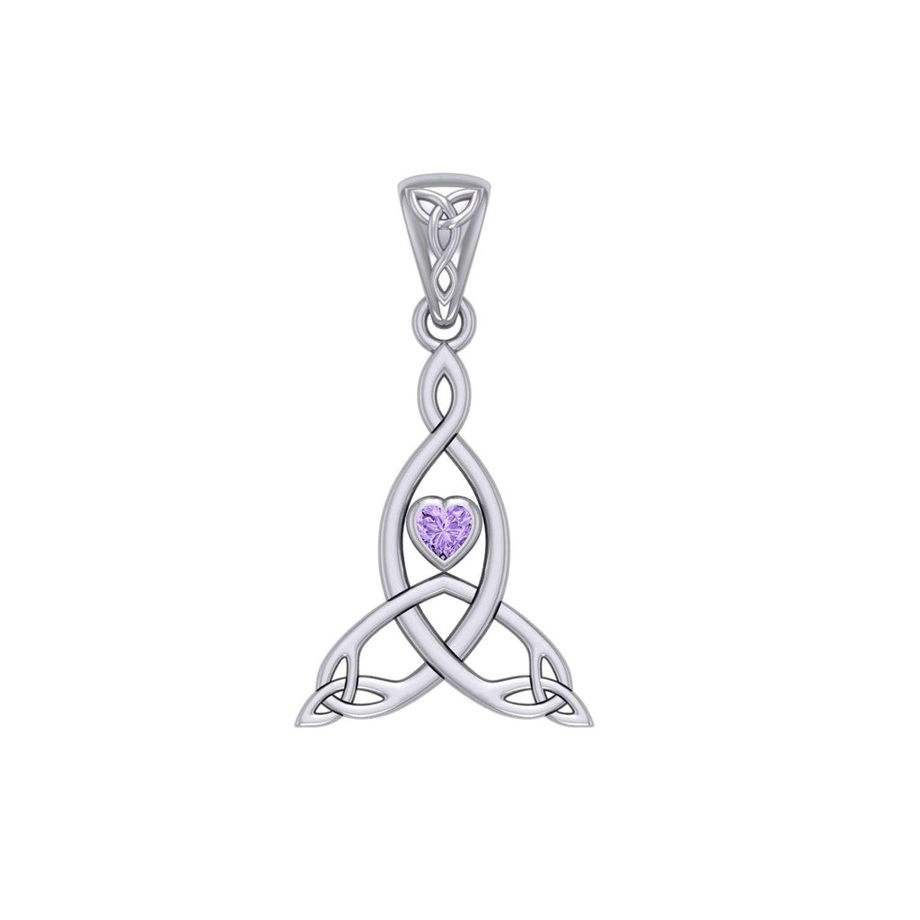 Celtic Mother Knot Silver Pendant with Gemstone TPD5911