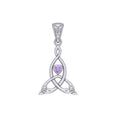 Celtic Mother Knot Silver Pendant with Gemstone TPD5911