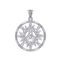 The Sun and Celtic Trinity Knot Sterling Silver Pendant TPD5924