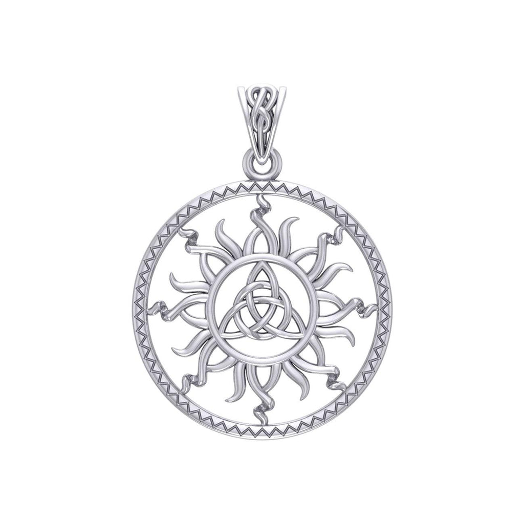 The Sun and Celtic Triquetra Sterling Silver Pendant TPD5928