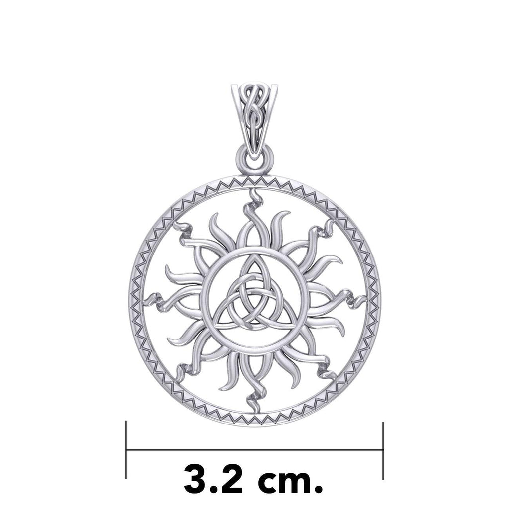 The Sun and Celtic Triquetra Sterling Silver Pendant TPD5928