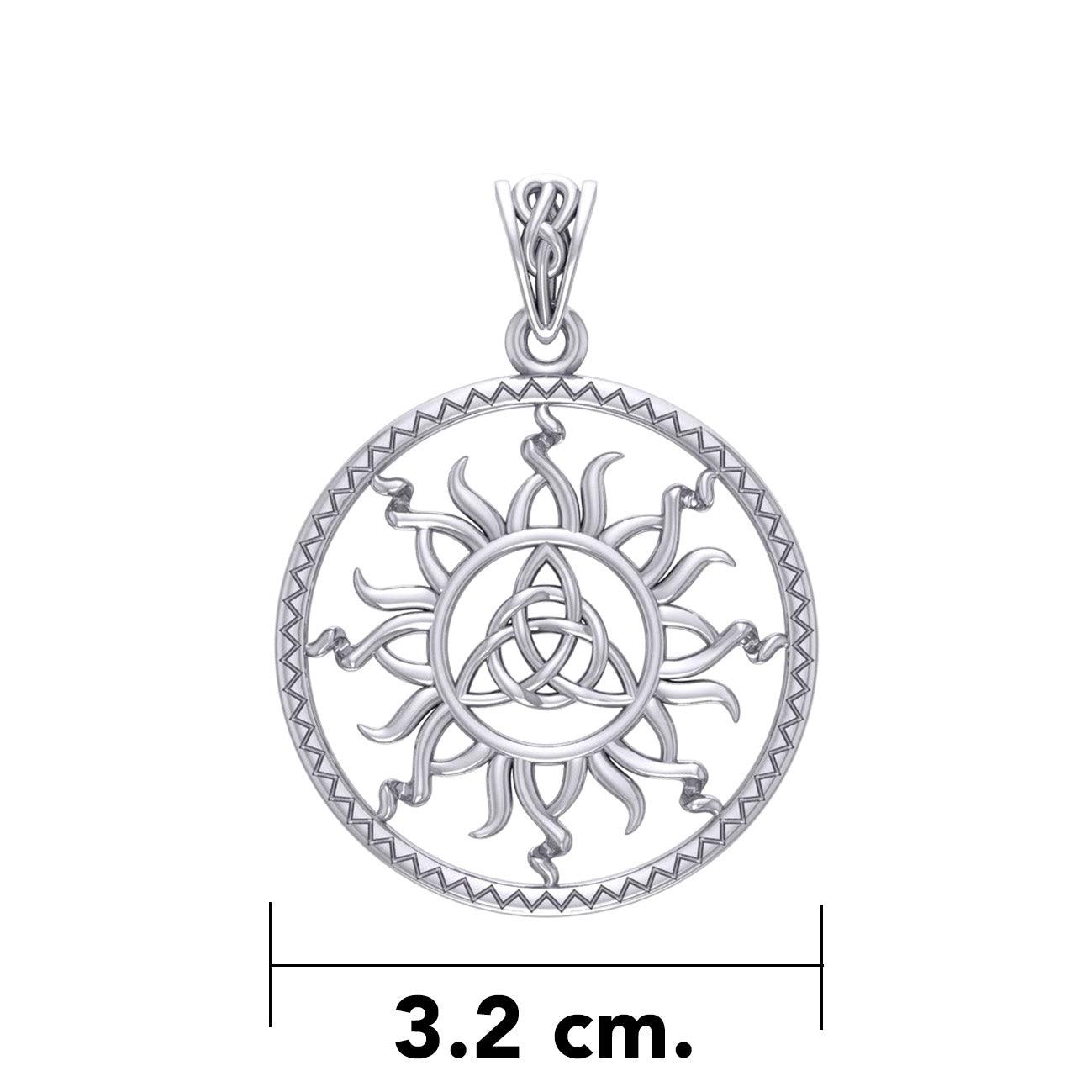 The Sun and Celtic Triquetra Sterling Silver Pendant TPD5928