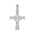 Celtic Cross Pisces Astrology Zodiac Sign Silver Pendant TPD5947