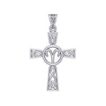 Celtic Cross Aries Astrology Zodiac Sign Silver Pendant TPD5948