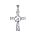Celtic Cross Taurus Astrology Zodiac Sign Silver Pendant TPD5949