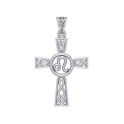 Celtic Cross Leo Astrology Zodiac Sign Silver Pendant TPD5952 | Pendant | Wiccan Center