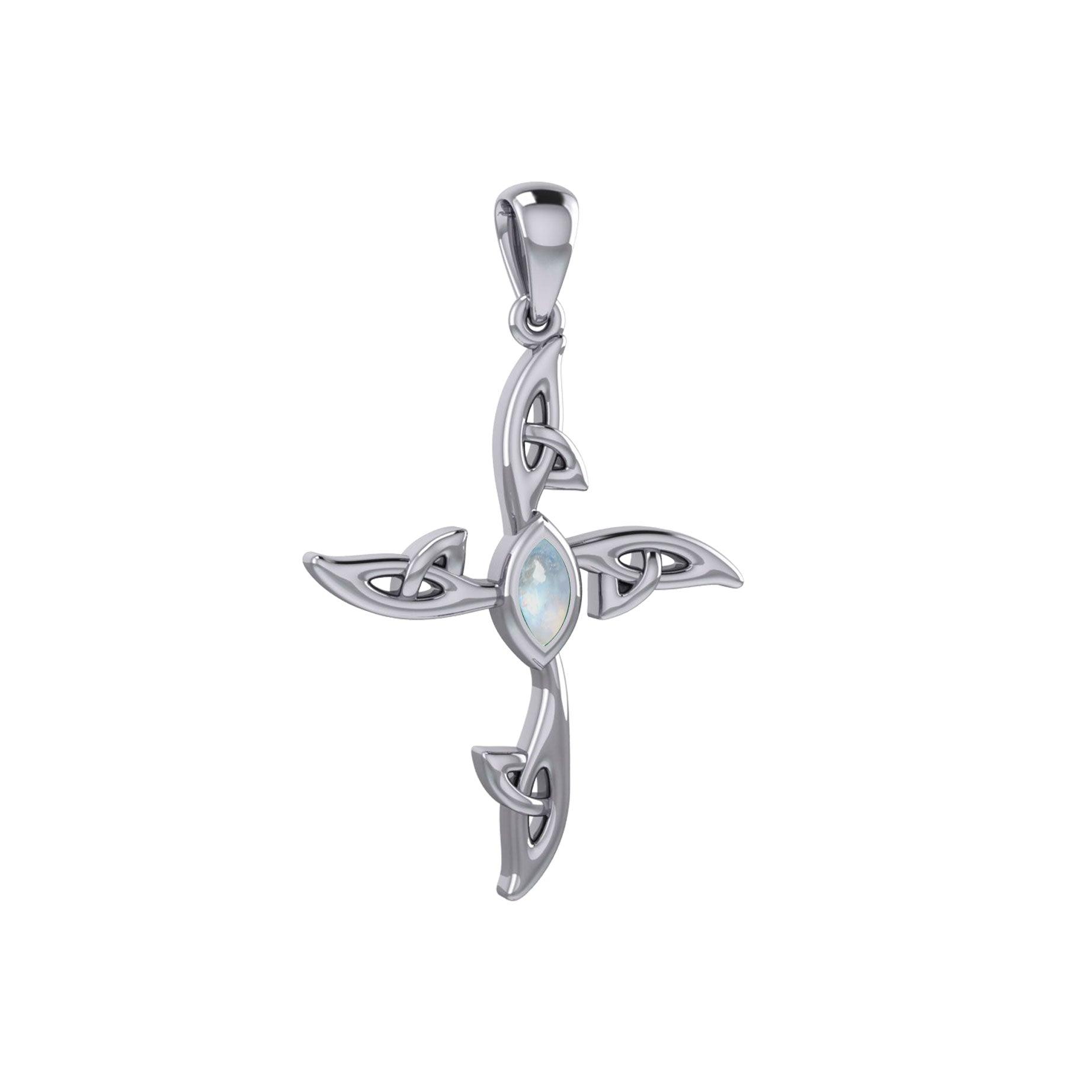 A beautiful statement of pride and faith ~ Celtic Cross Sterling Silver Pendant with Gem TPD5988