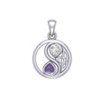 Celtic Yin Yang Love Silver Pendant with Gemstone TPD6019