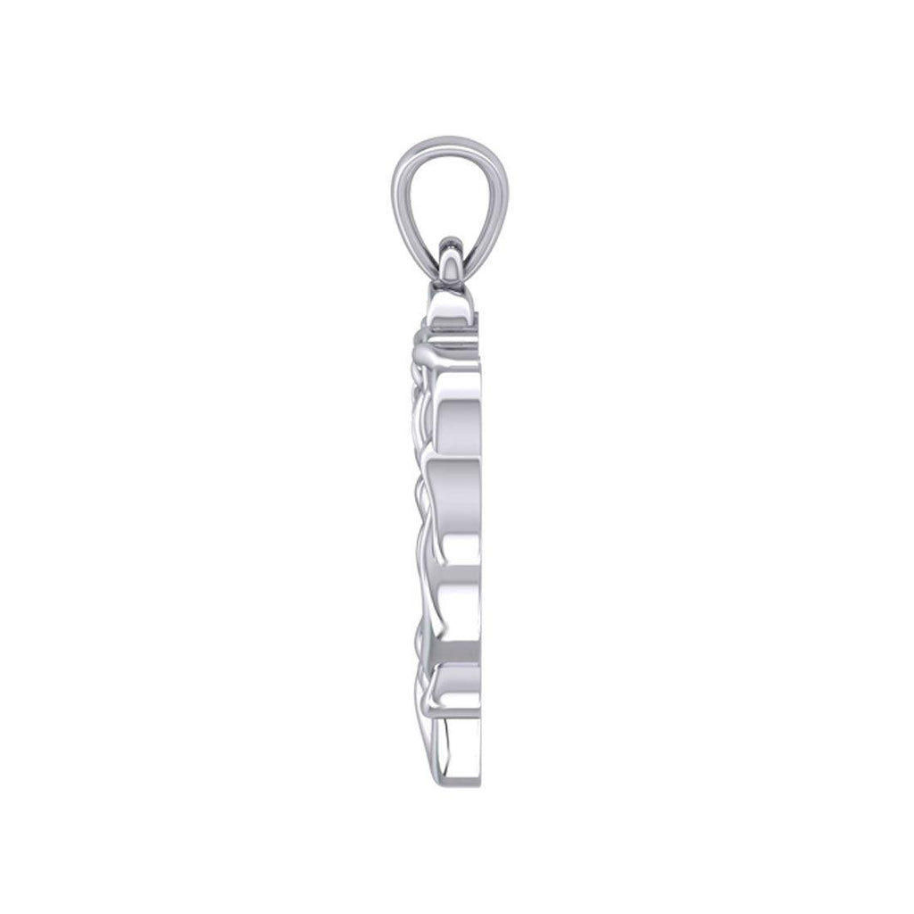 Double Horses in The Celtic Heart Silver Pendant TPD6027