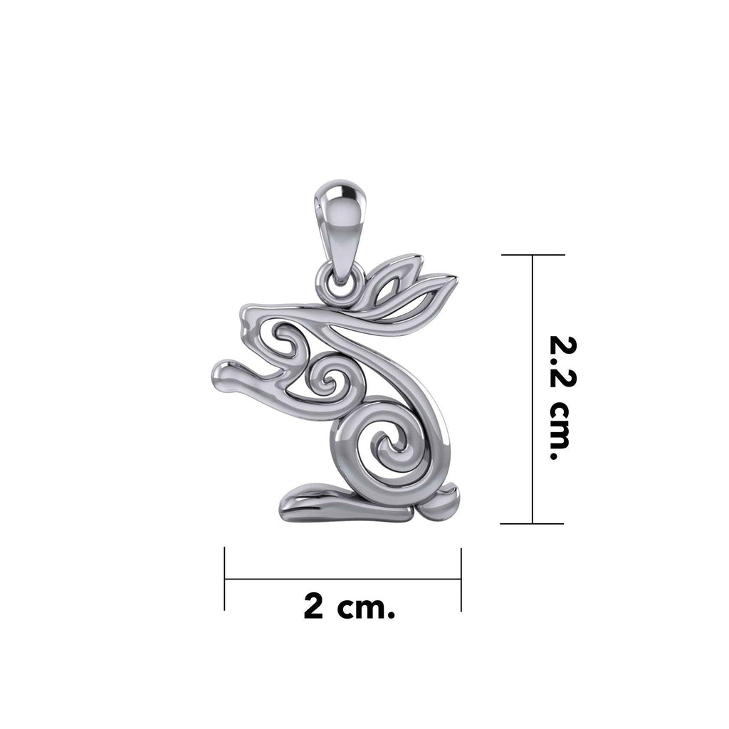 Celtic Spiral Rabbit or Hare Sterling Silver Pendant TPD6037