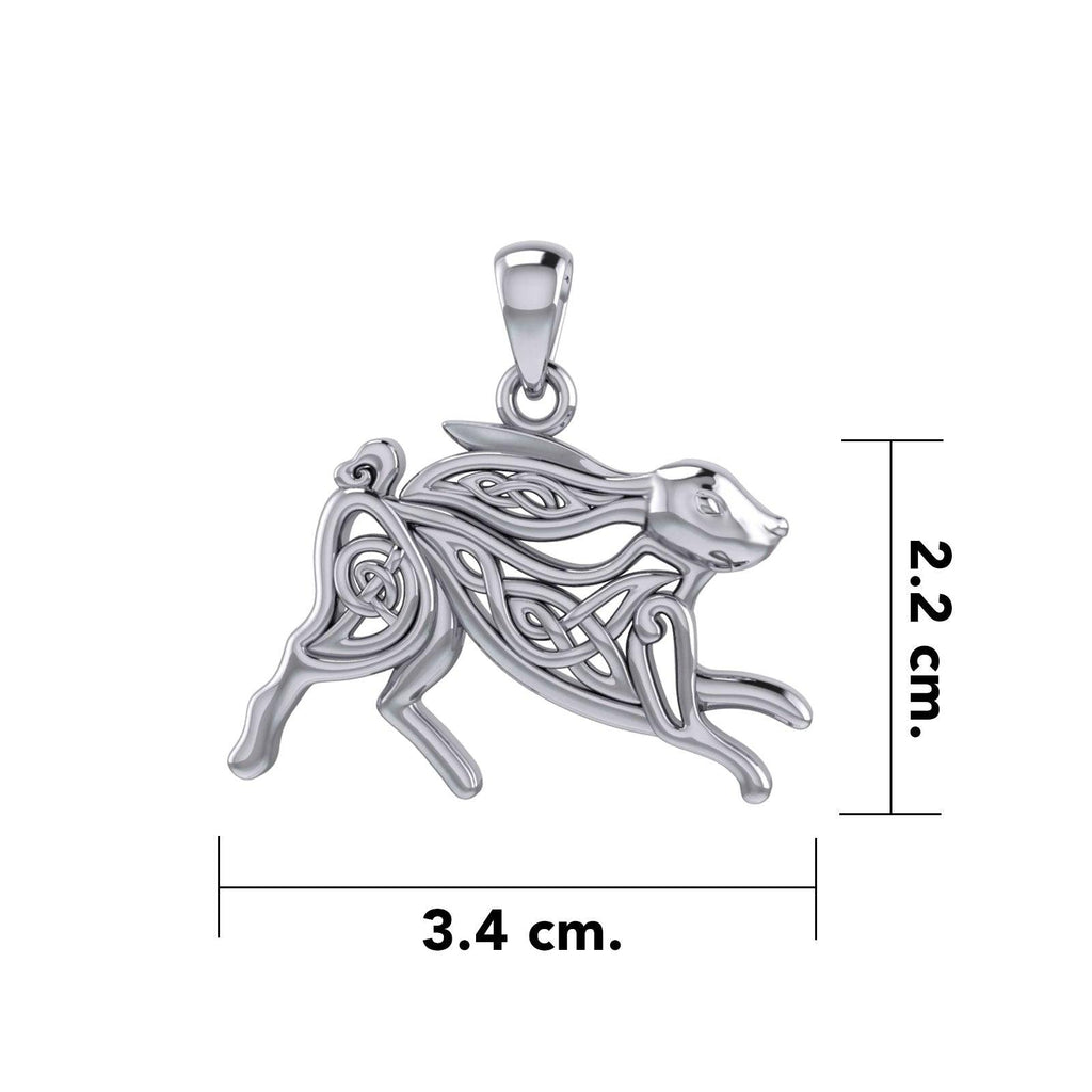 Celtic Rabbit or Hare Sterling Silver Pendant TPD6038