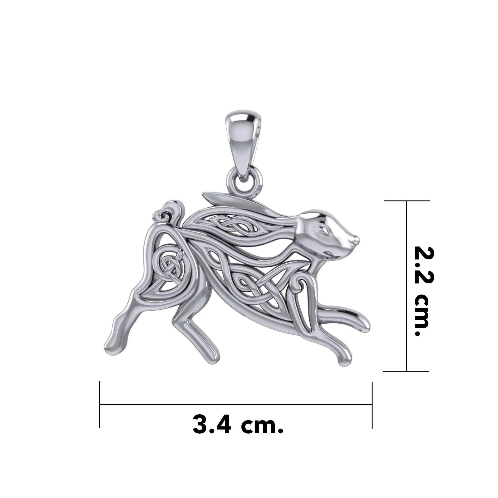Celtic Rabbit or Hare Sterling Silver Pendant TPD6038