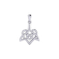 Celtic Whale Tail And Double Heart Silver Pendant TPD6055