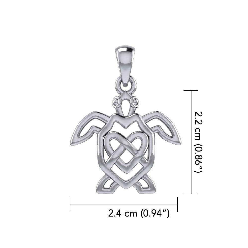 Celtic Turtle And Heart Pendant TPD6081