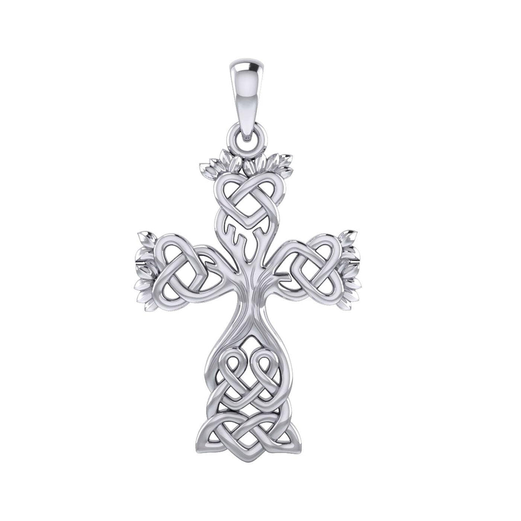 Celtic Tree of Life Cross Silver Pendant TPD6122