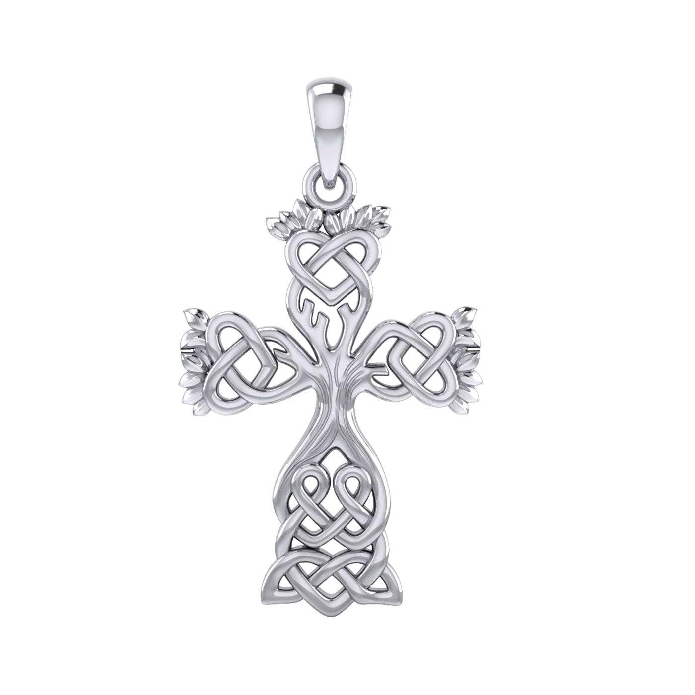 Celtic Tree of Life Cross Silver Pendant TPD6122
