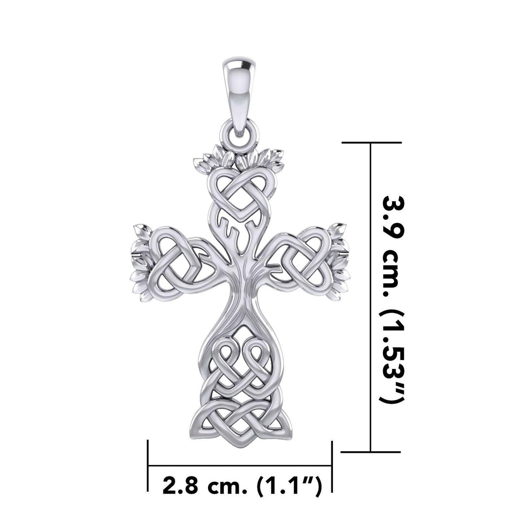 Celtic Tree of Life Cross Silver Pendant TPD6122