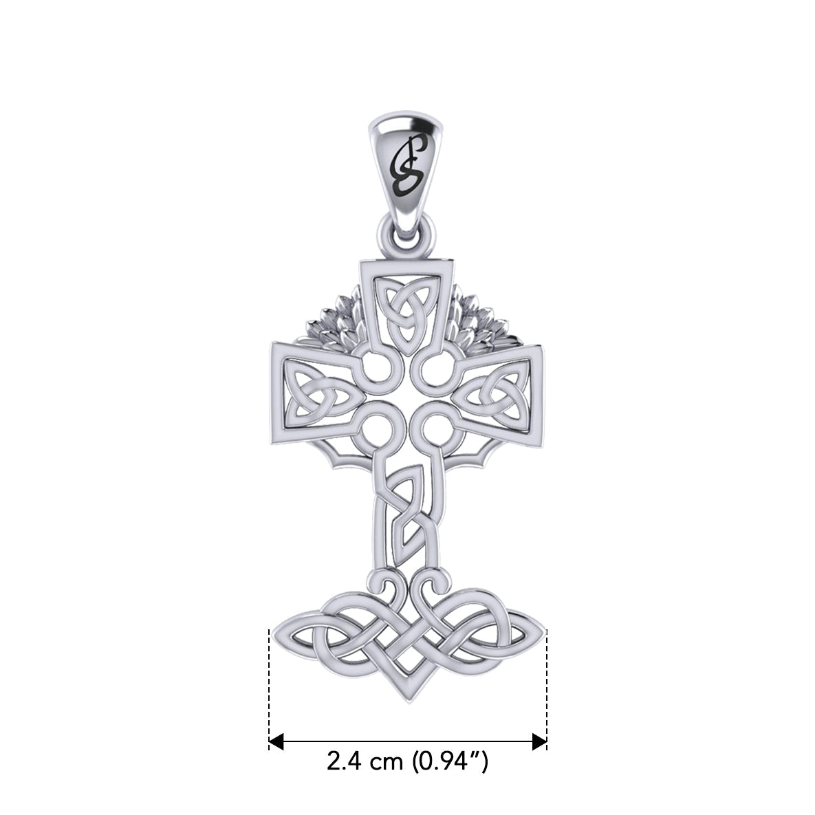Celtic Tree of Life Irish Cross Sterling Silver Pendant TPD6123
