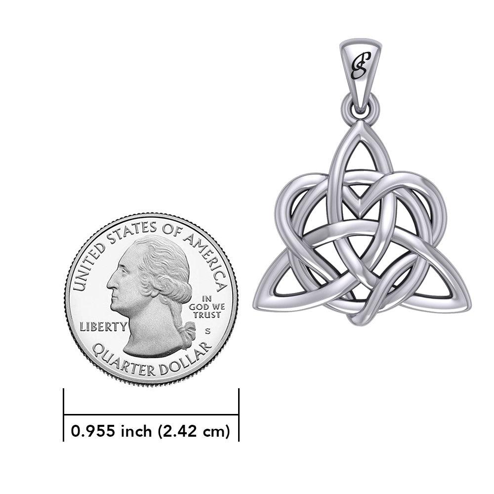 Elegance: Enchanted Magic Celtic Triquetra Heart Sterling Silver Pendant - TPD6195