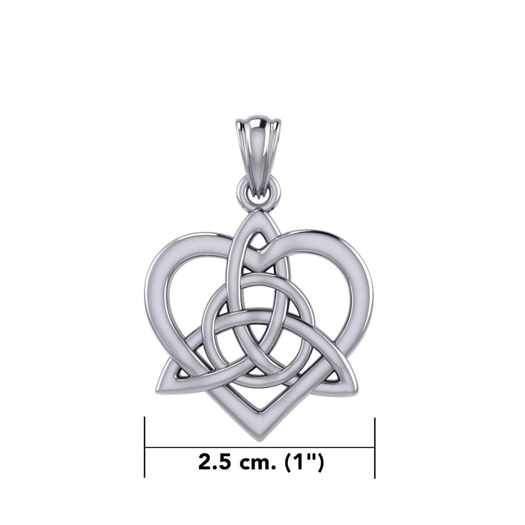Celtic Flowing Heart Triquetra Sterling Silver Pendant – Graceful Symbol of Love and Unity by Peter Stone Jewelry TPD6215