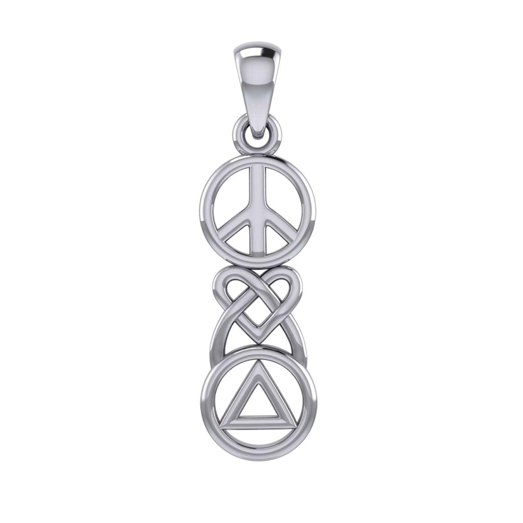 Peace Celtic Heart And Recovery Sterling Silver Pendant Necklace Inspirational Jewelry TPD7009