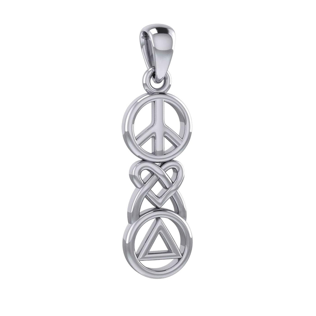 Peace Celtic Heart And Recovery Sterling Silver Pendant Necklace Inspirational Jewelry TPD7009